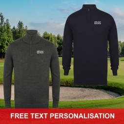 Henbury ¼ Zip Neck Sweater with Personalised Embroidery
