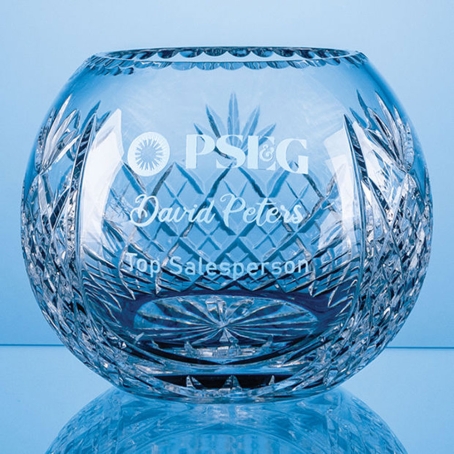 Lead Crystal Panelled Round Bowl Engraved with Your Logo